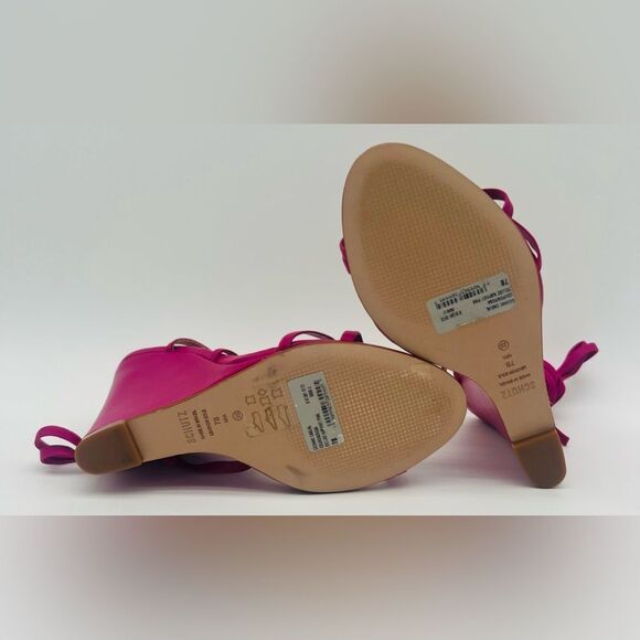 Schutz | Deonne Wedges | Ankle Tie | Hot Pink | Size 6.5, 7 - Picture 9 of 11